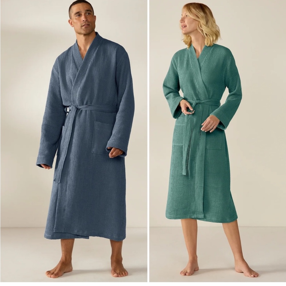 Club Room Teal Waffle-Knit Robe with Shawl Collar